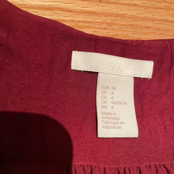 NWOT | H&M Burgundy Satin Blouse - Picture 3 of 3